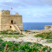Buy canvas prints of  Dwejra Bay Watchtower Gozo Malta by Diana Mower