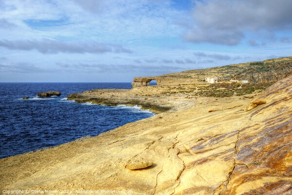 Sandstone cliffs and Azure Window Gozo Malta Picture Board by Diana Mower