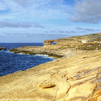 Buy canvas prints of Sandstone cliffs and Azure Window Gozo Malta by Diana Mower