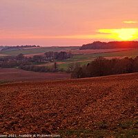 Buy canvas prints of Lincolnshire Wolds Sunset by Diana Mower