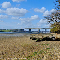 Buy canvas prints of Low tide Orwell  Bridge Suffolk by Diana Mower