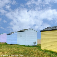 Buy canvas prints of  Littlestone Beach Huts Kent Coast by Diana Mower