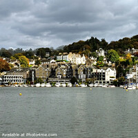 Buy canvas prints of Bowness on Windermere Panoramic by Diana Mower