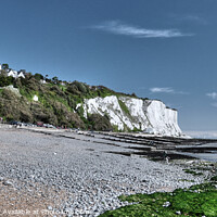 Buy canvas prints of St Margarets Bay High Cliffs and Beach Kent by Diana Mower