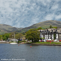 Buy canvas prints of  Ambleside Lake Windermere Panoramic by Diana Mower