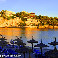 Buy canvas prints of Porto Cristo Beach Sunset Mallorca Panoramic by Diana Mower