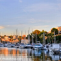 Buy canvas prints of  Porto Cristo Harbour Sunset Panoramic  by Diana Mower
