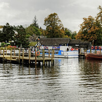 Buy canvas prints of Boats and Jetties Lake Windermere by Diana Mower