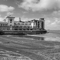 Buy canvas prints of Weston Super Mare Black and white  by Diana Mower