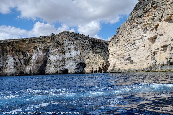 Blue Grotto high cliffs Malta  Picture Board by Diana Mower
