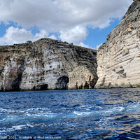 Buy canvas prints of Blue Grotto high cliffs Malta  by Diana Mower