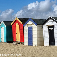 Buy canvas prints of Southwold small Beach Huts by Diana Mower