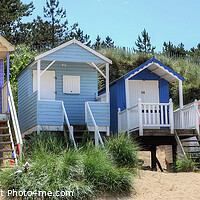 Buy canvas prints of Wells beach Huts Norfolk by Diana Mower