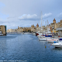 Buy canvas prints of The Grand Harbour and city Malta by Diana Mower
