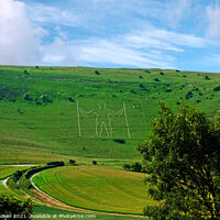 Buy canvas prints of Long Man of Wilmington Sussex by Diana Mower