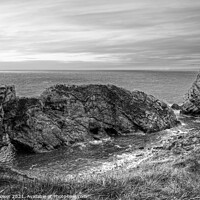 Buy canvas prints of Stair Hole Dorset black and white by Diana Mower
