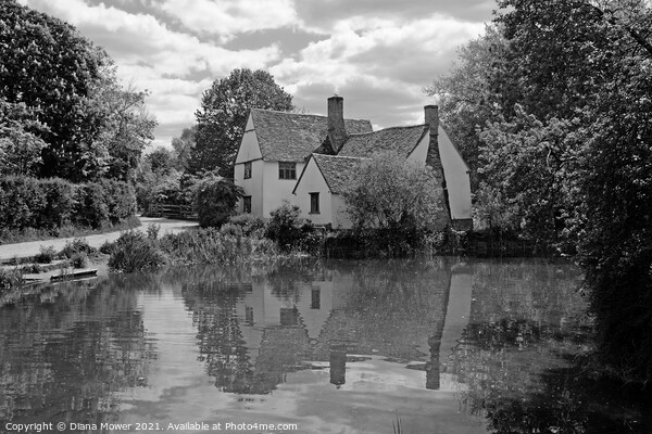 Willy Lott’s House Flatford Monochrome Picture Board by Diana Mower