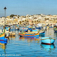 Buy canvas prints of Marsaxlokk Harbour Panoramic by Diana Mower