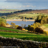 Buy canvas prints of Lower Laithe Reservoir Panoramic by Diana Mower