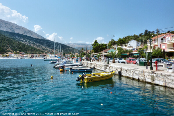 Kefalonia Greece fishing village Picture Board by Diana Mower