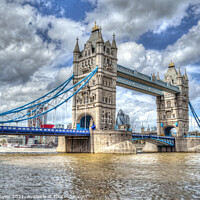 Buy canvas prints of Tower Bridge Paint effect by Diana Mower