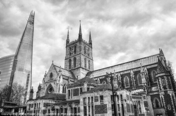Southwark Cathedral and The Shard London Picture Board by Diana Mower