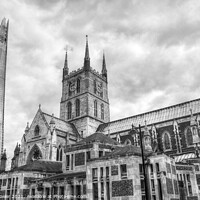 Buy canvas prints of Southwark Cathedral and The Shard London by Diana Mower