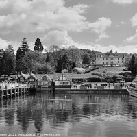 Buy canvas prints of Bowness on Windermere Monochrome by Diana Mower