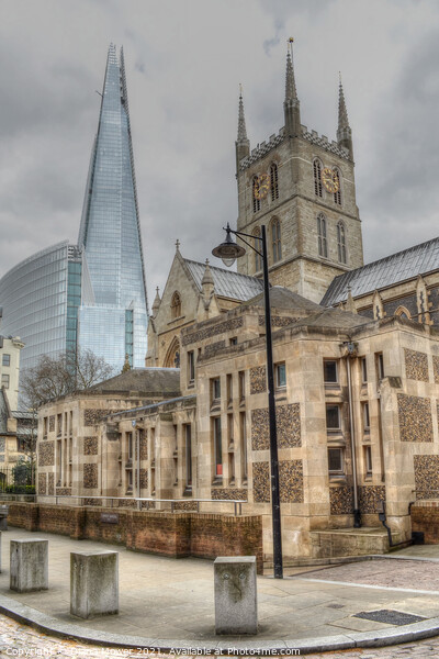 Southwark Cathedral and The Shard Picture Board by Diana Mower