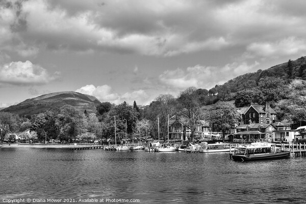  Ambleside Waterhead lake Dictrict Picture Board by Diana Mower