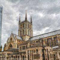 Buy canvas prints of  The Shard and Southwark Cathedral  by Diana Mower
