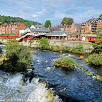 Buy canvas prints of The River Dee at Llangollen Wales by Diana Mower