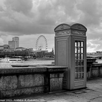 Buy canvas prints of The Thames Embankment Black and white by Diana Mower