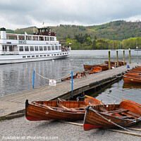 Buy canvas prints of Boats and Jetties Windermere by Diana Mower