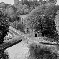 Buy canvas prints of Chirk Aqueduct and Viaduct Mono by Diana Mower