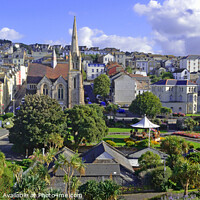 Buy canvas prints of Ilfracombe town and skyline Panoramic by Diana Mower