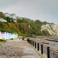 Buy canvas prints of St Margarets Bay Sea front by Diana Mower