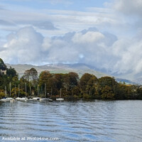 Buy canvas prints of Windermere Western shore Panoramic by Diana Mower