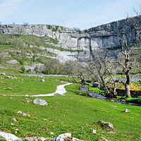 Buy canvas prints of  Malham Cove A landscape view by Diana Mower