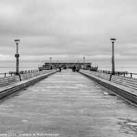 Buy canvas prints of Deal Pier Black and white by Diana Mower