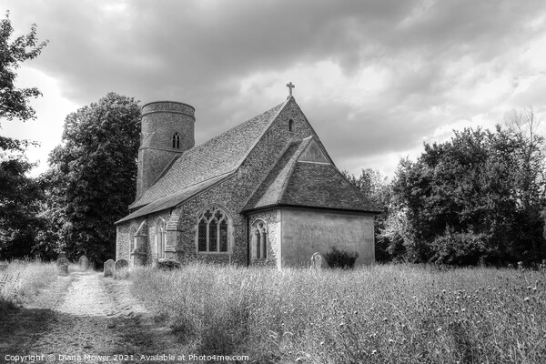Bardfield Saling Church monochrome   Picture Board by Diana Mower