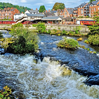 Buy canvas prints of The River Dee LLangollen by Diana Mower