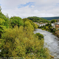 Buy canvas prints of Llangollen River Downstream by Diana Mower