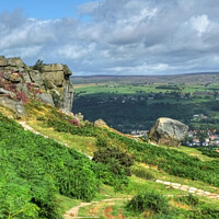 Buy canvas prints of The Cow and Calf Ilkley Moor by Diana Mower