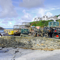 Buy canvas prints of Harbour Lobster Pots Port Isaac Cornwall  by Diana Mower