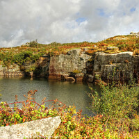 Buy canvas prints of Bodmin Moor Carbilly Tor Disused Quarry  by Diana Mower