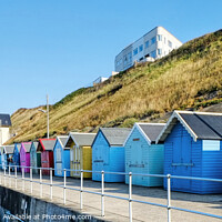 Buy canvas prints of Sheringham Beach Huts by Diana Mower