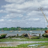 Buy canvas prints of River Orwell Wrecks Panoramic by Diana Mower