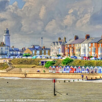Buy canvas prints of Southwold Promenade and beach paint effect by Diana Mower