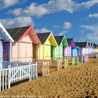 Buy canvas prints of West Mersea Beach Huts by Diana Mower